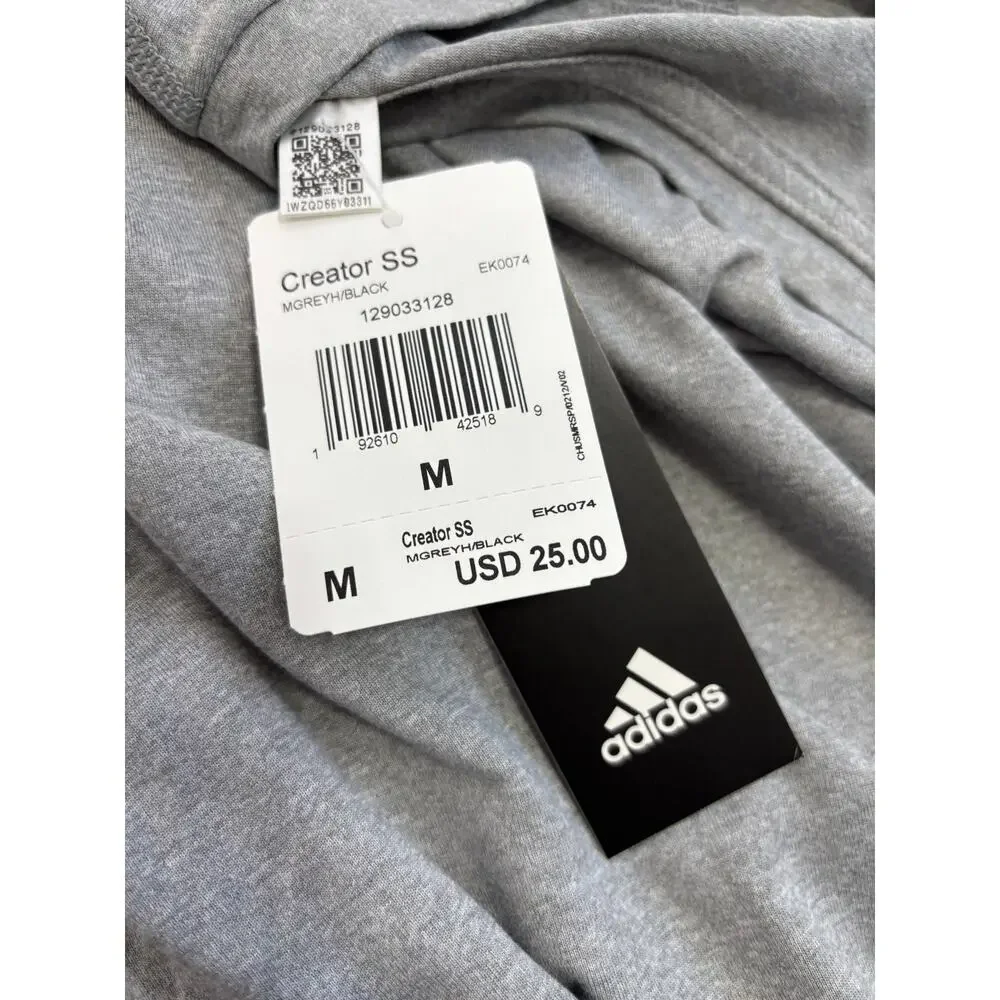 Adidas Men's Creator SS Gray Athletic Short Sleeve Tee Size M